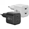 USB-C Dual-Fast lādētājs Nano, PD, GaN, 35 W (balts, 2x USB-C, Power Delivery 3.0)