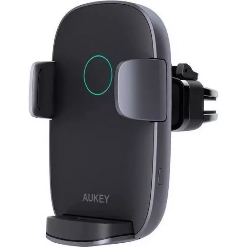 Bezvadu uzlādes telefona turētājs automašīnā Aukey HD-C52 — Qi saderīgs regulējama leņķa automašīnas telefona turētājs ar bezvadu uzlādi