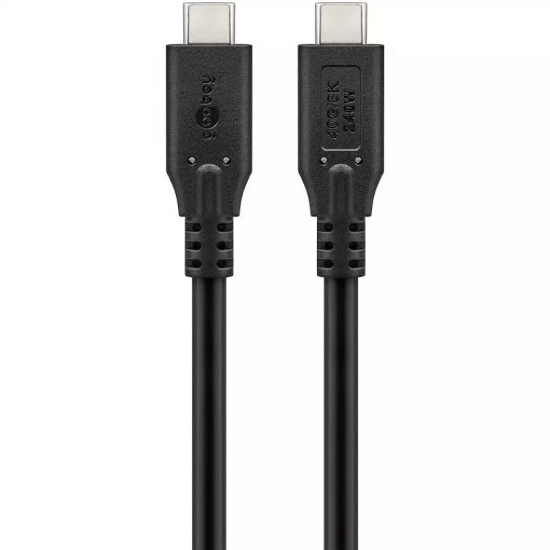 Goobay USB kabelis-C, USB4, 240 W, 40 Gbit/s, Power Delivery, 1 m (1m, USB 4.0, 240W), USB kabelis