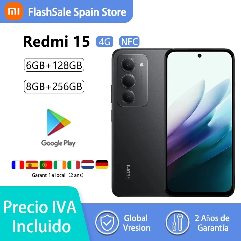 Xiaomi Redmi 15 4G (256GB, Viola Sabbioso, 6.90, Doppia SIM Ibrida, 4G), Viedtālrunis, Viola