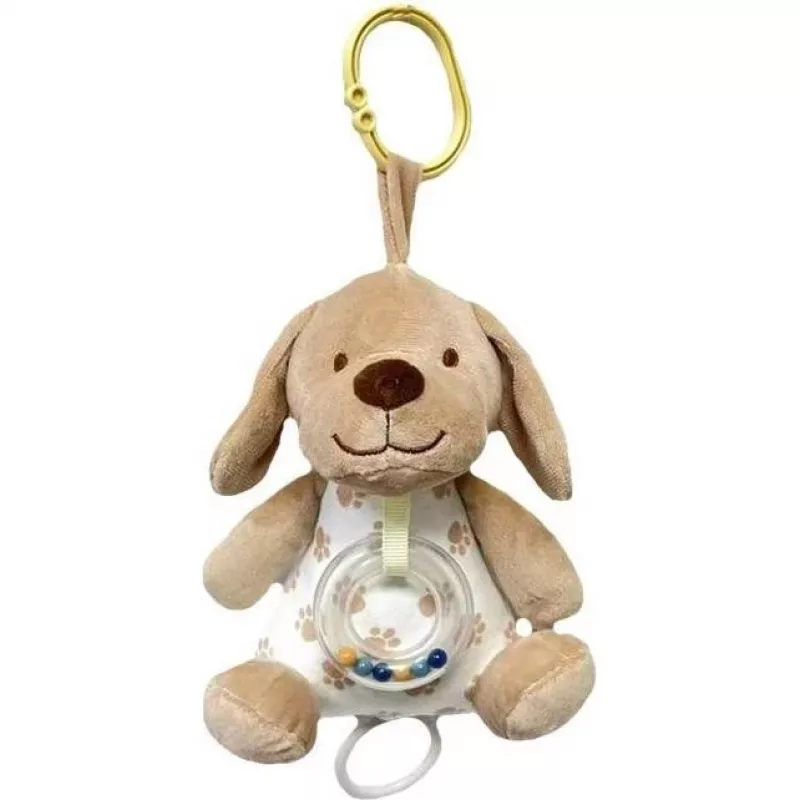 Mūzikas kastīte TULILO 9387 smilškrāsas sunītis 18 cm plīša muzikāla rotaļlieta