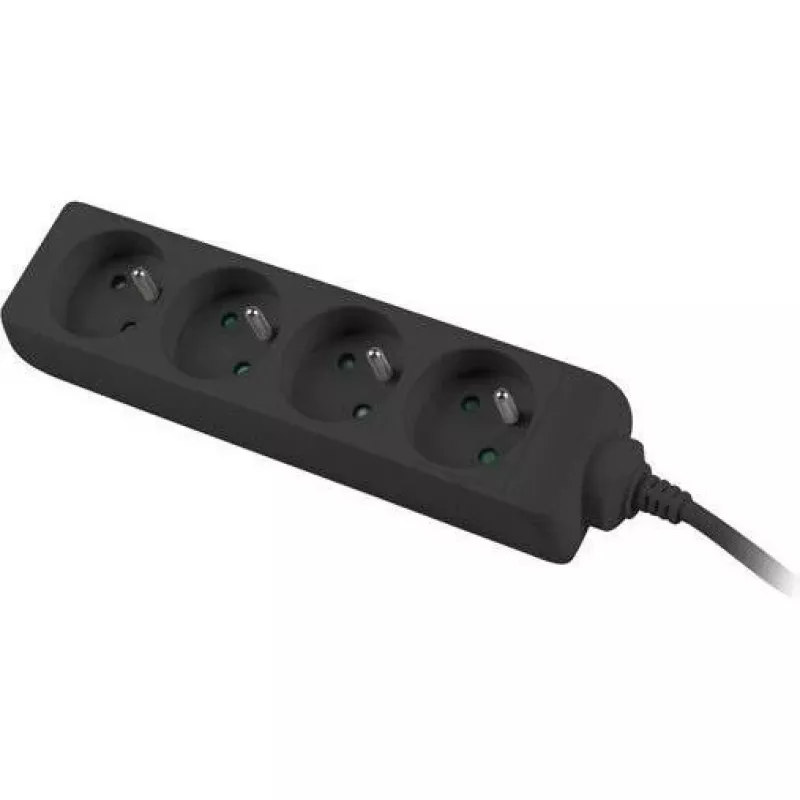 Lanberg, Pagarinātājs, PS0-04E-0150-BK Strāvas pagarinātājs ar 4 AC kontaktligzdām iekštelpām Melns (4x, CEE 7/5, 1,50m)