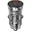 Auto lādētājs usams CC164CC01 30W ar 1×USB-A un 1×USB-C ātrai uzlādei