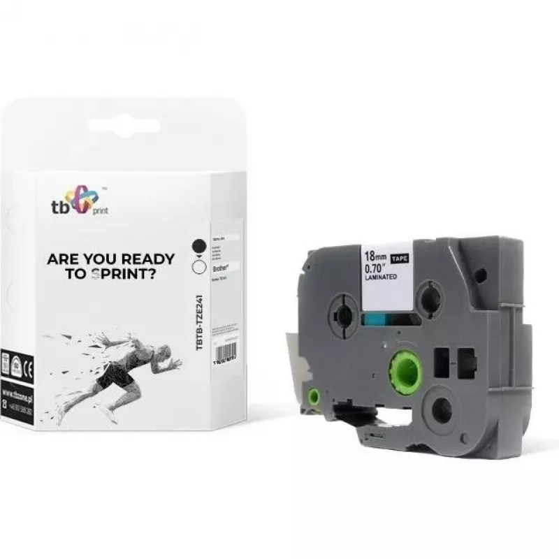 Print, Marking Tape, TBTB-TZE241 (1.80cm, Melns)