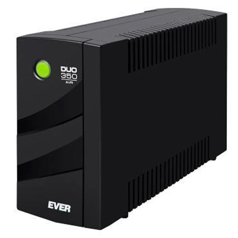 Nepārtrauktās barošanas avots EVER DUO 350 AVR, līnijinteraktīvais torņa UPS, 0,35 kVA (245 W), 2x C13 kontaktligzdas, 12 V 5 Ah VRLA akumulators