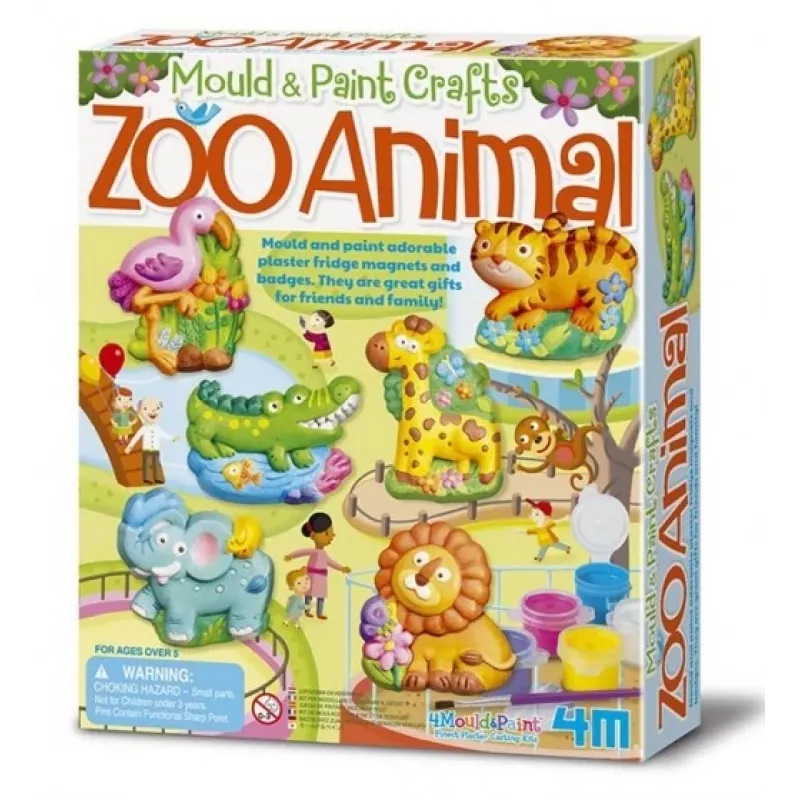 Ģipša liešanas komplekts 4m 4753 — Zoo dzīvnieku veidnes ģipša figūru izgatavošanai