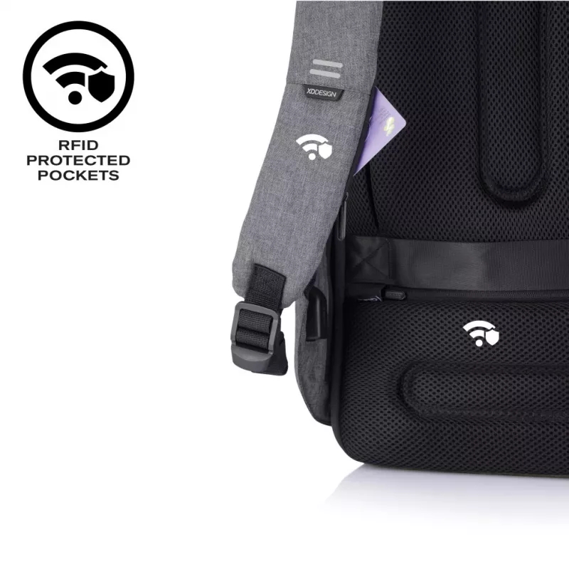 Mugursoma XDDESIGN Bobby Hero XL — 21,5 L, piemērota 17 collu klēpjdatoram, planšetdatora nodalījums, organizatora panelis, melna