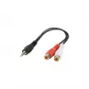 Audio ligzdas (3,5 mm) uz 2 RCA kabelis GEMBIRD CCA-406 20 cm melns