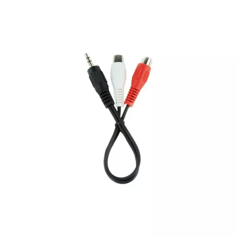 Audio ligzdas (3,5 mm) uz 2 RCA kabelis GEMBIRD CCA-406 20 cm melns