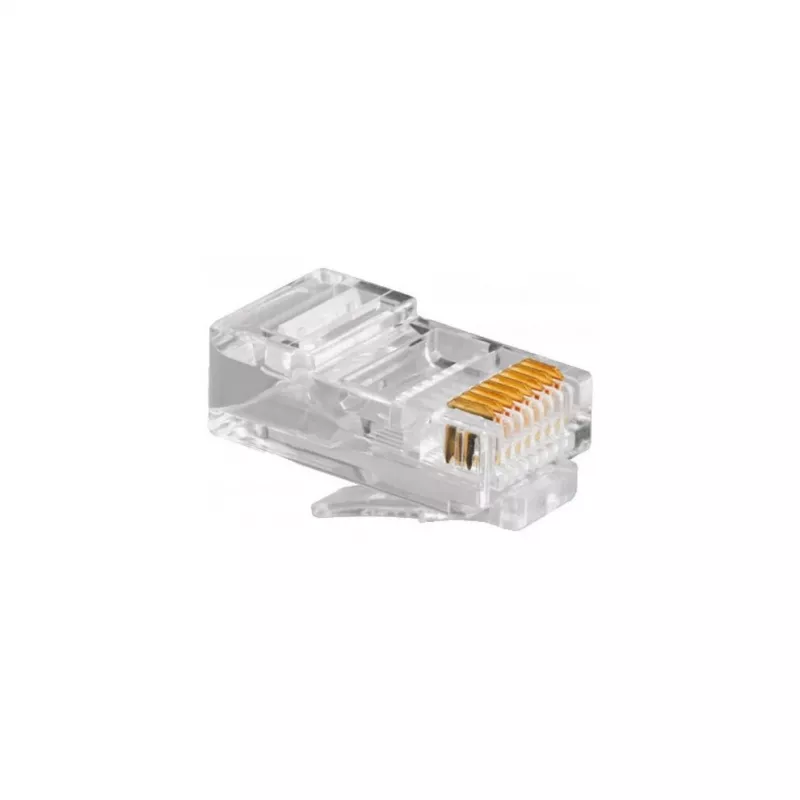 RJ45 spraudnis GEMBIRD PLUG3UP6/100, Cat5, taisns vīrišķais, caurspīdīgs, apzeltīti kontakti, iepakojumā 100