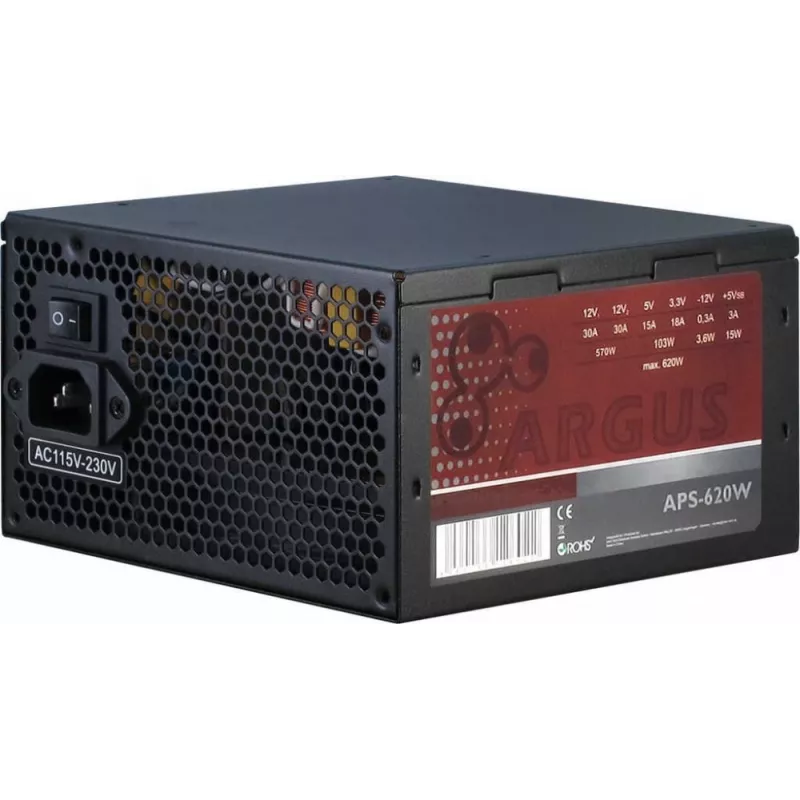 Inter-Tech Argus APS Barošanas bloks 620 W 20+4 Pin ATX ATX Melns