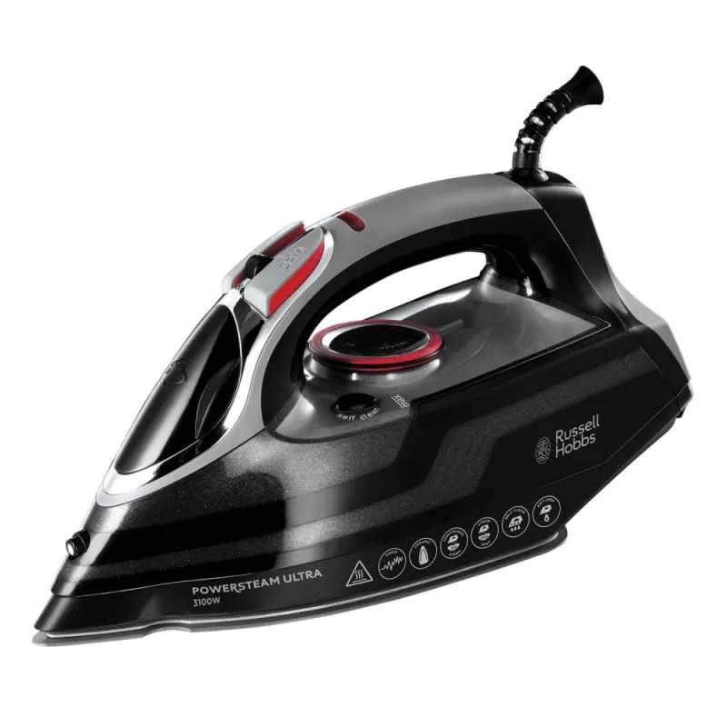 Russell Hobbs 20630-56 gludeklis Sausā un tvaika gludeklis Keramikas zole 3100 W Melns, Pelēks