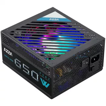 Azza PSAZ-650W(ARGB) barošanas bloks 20+4 kontaktu ATX Melns
