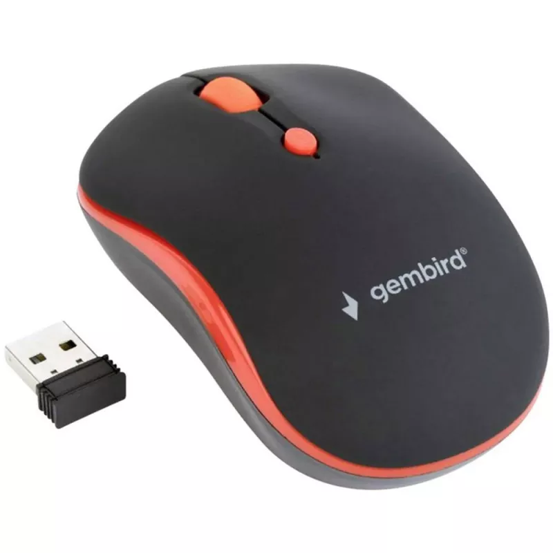 GEMBIRD MUSW-4B-03-R Bezvadu optiskā pele MUSW-4B-03-R 1600 DPI nano USB Melna-Sarkana