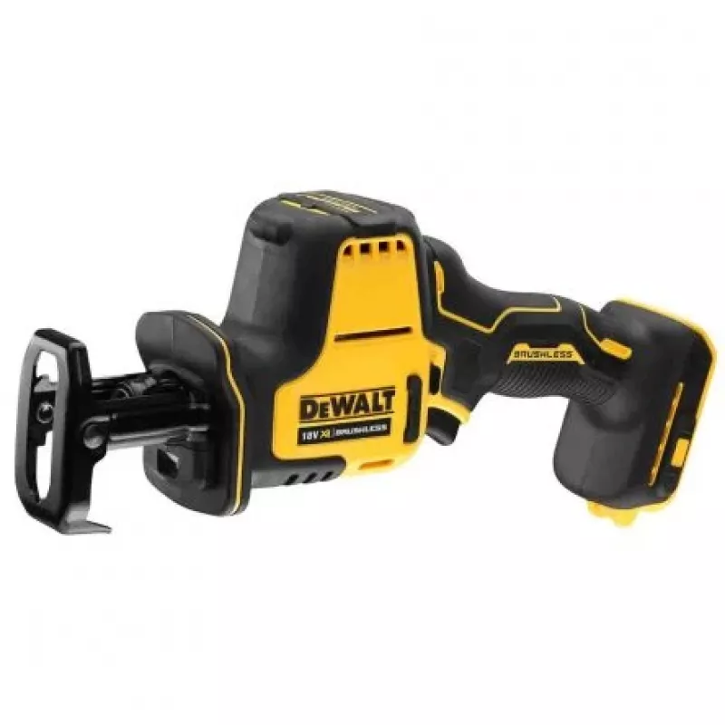 Virzuļzāģis DeWALT DCS369N-XJ, bezsuku motors, bezvads, griešanas dziļums kokā 9 cm, tēraudā 4 cm, 2800 gāj./min, 1,43 kg