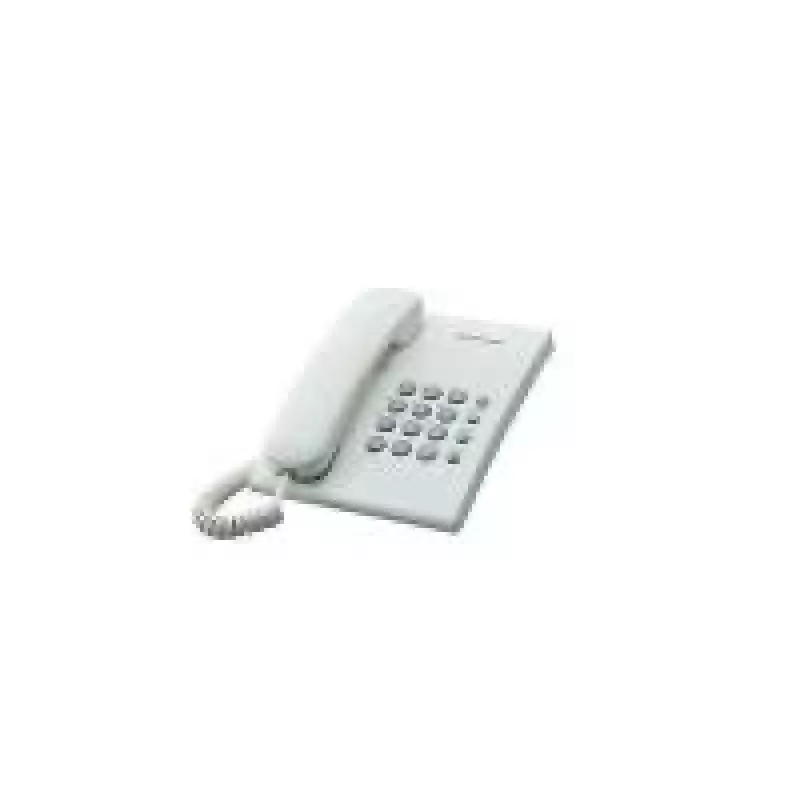 Analogais tālrunis Panasonic KX-TS500PDW — 16 pogas, balts, galda/sienas stiprinājums, 100 ierakstu tālruņu katalogs