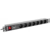 Lanberg | Strāvas sadales bloks (PDU) 19 collu 1U 10A 2M 7X Schuko kontaktligzdas | PDU-07F-0200-IEC-BK