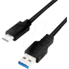 Logilink - USB kabelis - USB A tipa (siev.) uz USB-C (vīr.) - USB 3.2 Gen 1 - 3 A - 1 m - melns (CU0168)