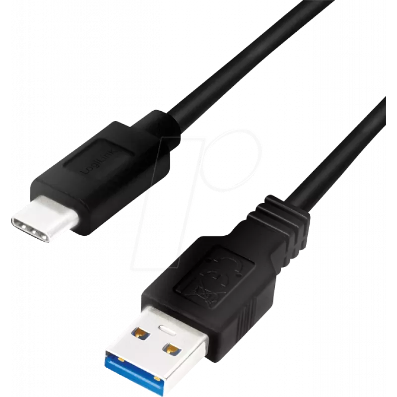 Logilink - USB kabelis - USB A tipa (siev.) uz USB-C (vīr.) - USB 3.2 Gen 1 - 3 A - 1 m - melns (CU0168)