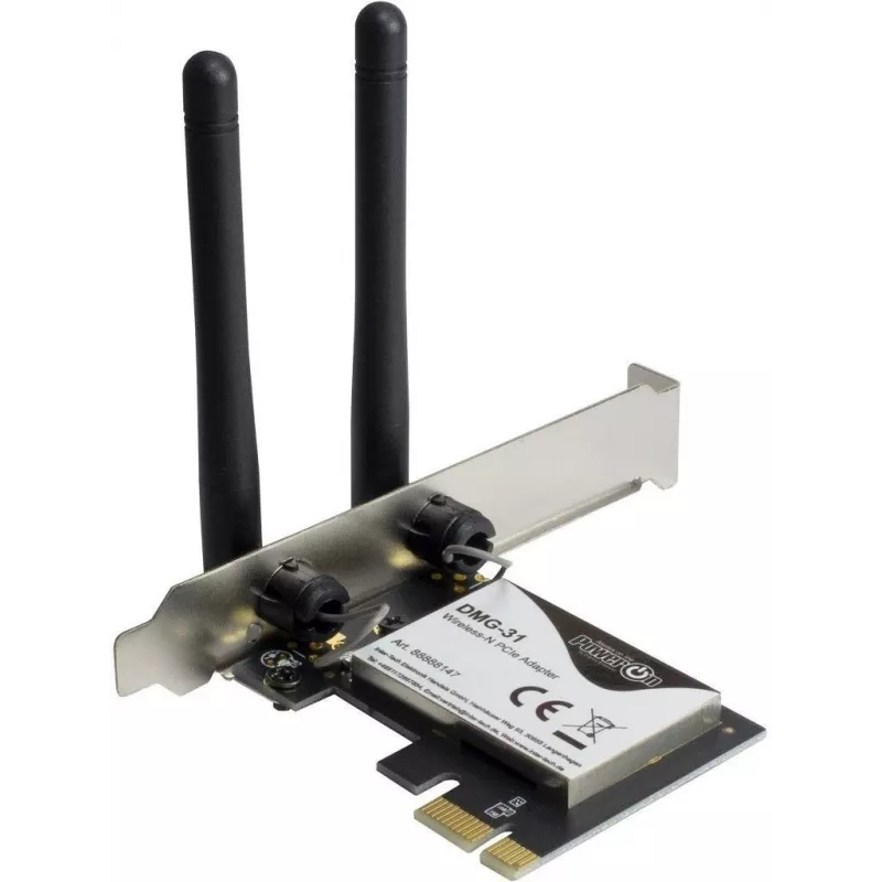 Inter-Tech DMG-31 - iebūvēts - bezvadu - PCI Express - Wi-Fi - Wi-Fi 4 (802.11n) - 300 Mbit/s (88888147)