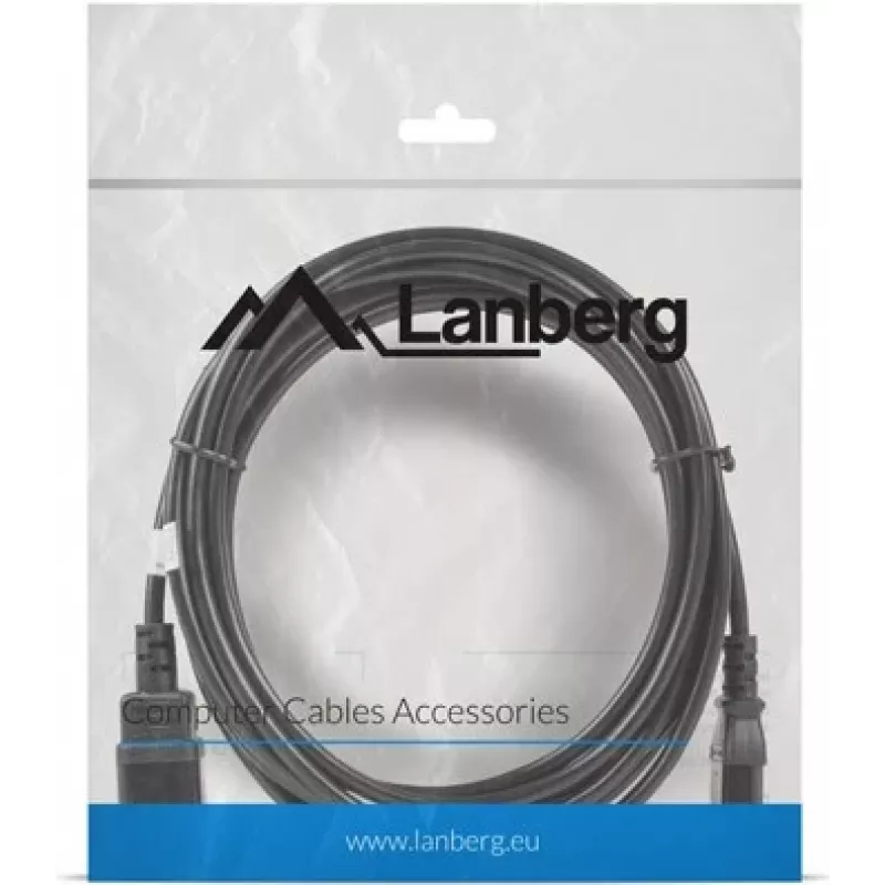 Lanberg C13-C14 VDE, 5m strāvas pagarinātājs (ca-c13e-11cc-0050-bk)