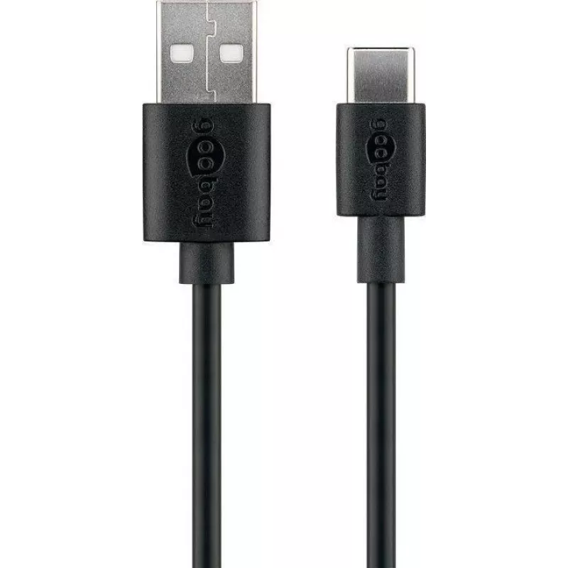 Goobay | USB-C uzlādes un sinhronizācijas kabelis (USB-A > USB-C) | 59124 | USB-C vīrišķais | USB 2.0 vīrišķais (A tips)