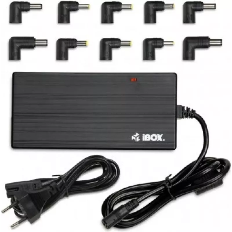 strāvas adapteris IBOX IUZ90WA 90 W, ieeja 100–240 V, izeja 4,5 A, regulējams spriegums, iekštelpām, melns