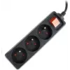 Gembird EG-PSU3F-01 pārsprieguma aizsargs Melns 3 AC kontaktligzdas 230 V 0,6 m