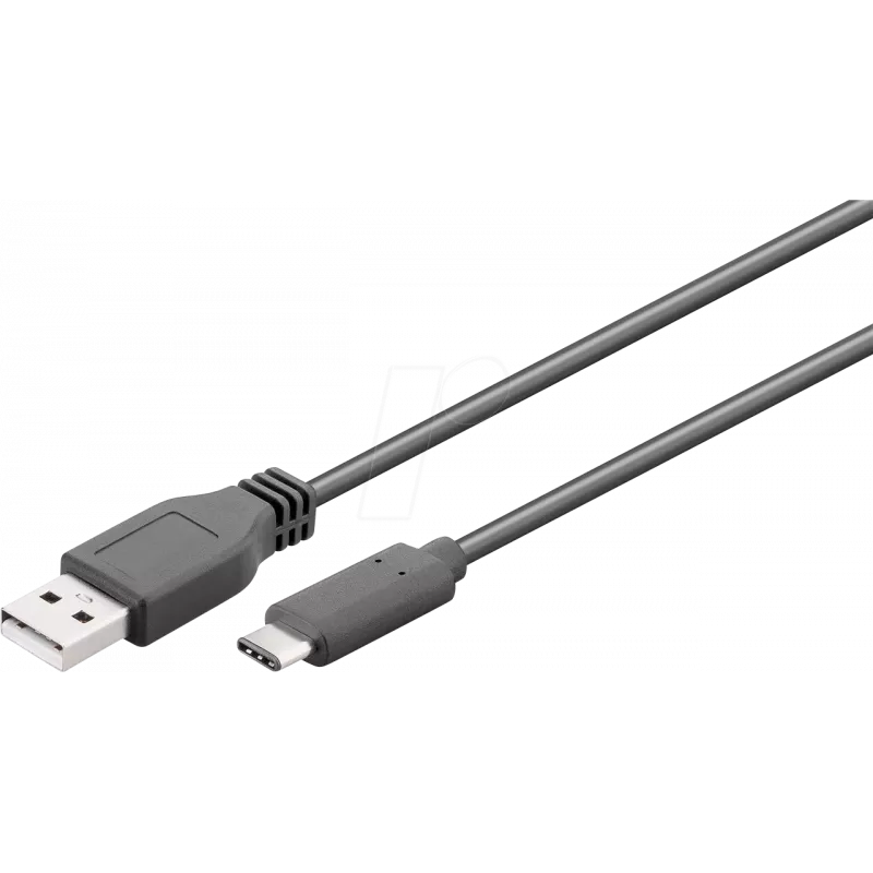 Wentronic goobay - USB kabelis - USB-C (M) to USB Typee A (M) - USB 3,1 Gen 2 3 A - 50cm - Round - Melns (41073)
