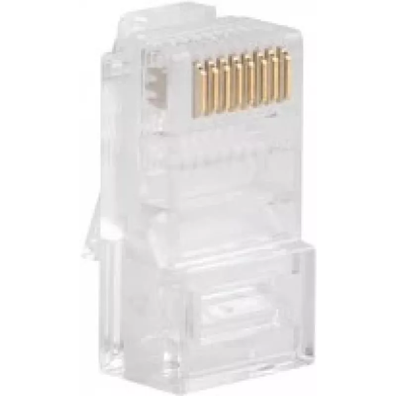 LANBERG RJ-45 kabeļa savienotājs PLU-5000, U/UTP (UTP) ekranējums, caurspīdīgi balts, 100 gab. iepakojumā