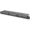 Patch panel 1U LANBERG PPS6-1024-B, 24-portu Cat6, metāla, melns, 442×114.5×44.5 mm