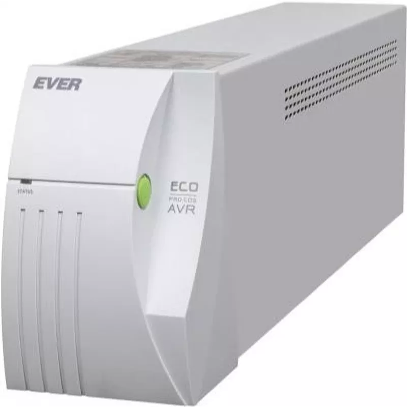 EVER ECO Pro 1000 AVR CDS - UPS - AC 230 V - 650 W - 1000 VA 5 Ah - USB - Izejas kontaktligzdas: 2 - Balts
