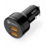 CC-T8 ātrās uzlādes auto lādētājs 2xUSB 3.0 6A 36W + micro USB kabelis 1m