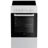 Beko FSS57000GW brīvi stāvoša plīts, elektriskā, keramikas plīts virsma, melna, balta