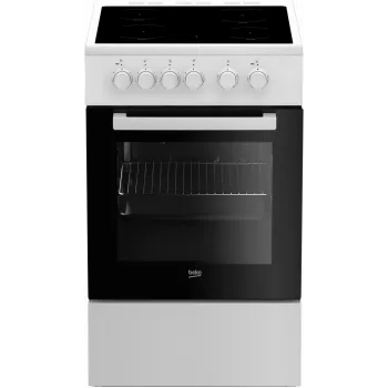 Beko FSS57000GW brīvi stāvoša plīts, elektriskā, keramikas plīts virsma, melna, balta