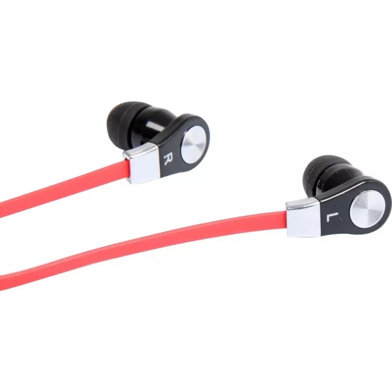 MAGICSOUND DS-2 - STEREO AUSIŅAS AR MIKROFONU, MELNI-SARKANAS
