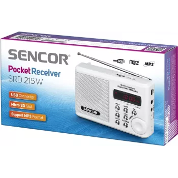Pārnēsājamais radio SRD 215 W MP3, USB, SD
