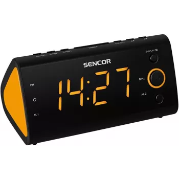 Radio pulkstenis SENCOR SRC 170 — PLL FM radio pulkstenis, 1,2 collu LED, divējā signalizācija, istabas temperatūra, baterijas rezerves barošana