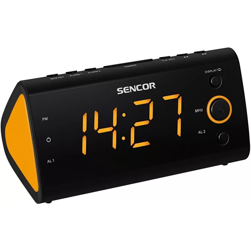 Radio pulkstenis SENCOR SRC 170 — PLL FM radio pulkstenis, 1,2 collu LED, divējā signalizācija, istabas temperatūra, baterijas rezerves barošana