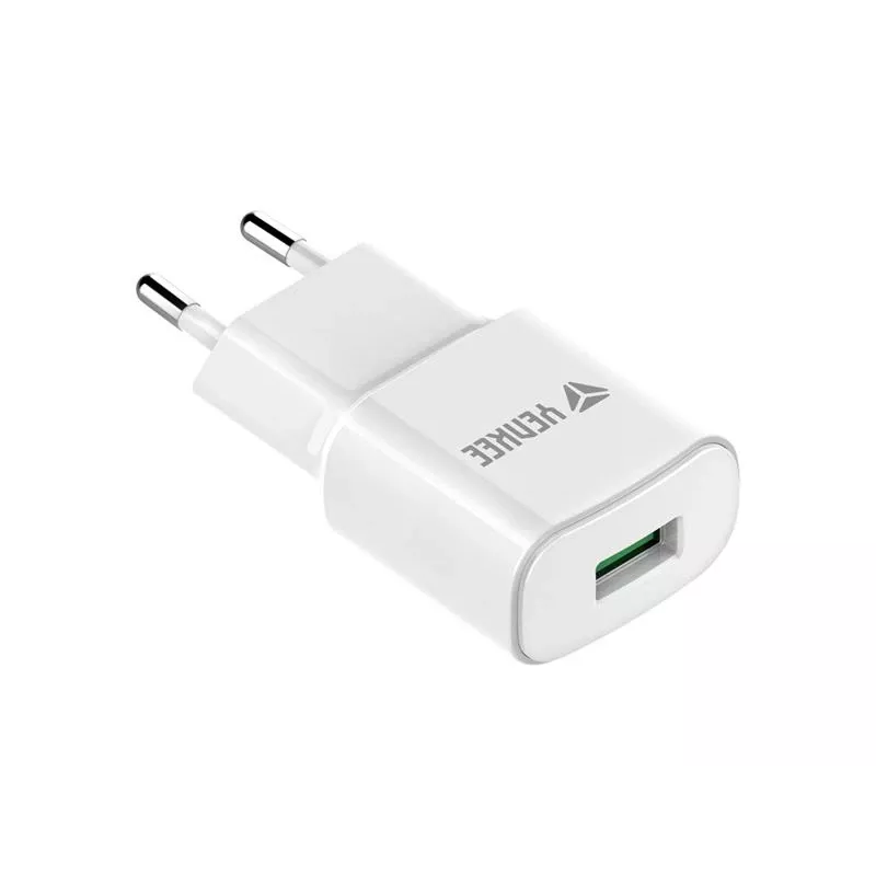 USB sienas lādētājs YENKEE YAC 2023WH 18W 3A Quick Charge 3.0