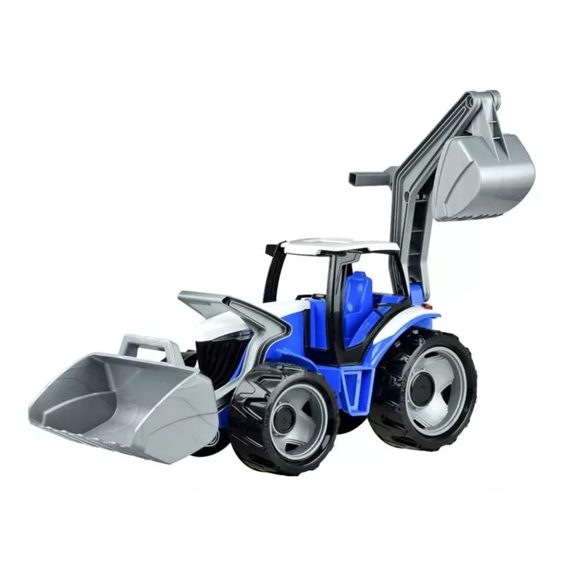 Lena GIGA TRUCKS Traktors ar priekšējo iekrāvēju, Traktors, 3 gadi, Plastmasa, Zila, Pelēka, Balta