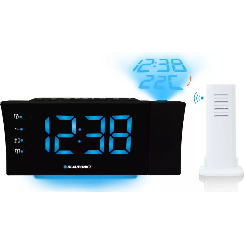 Blaupunkt CRP81USB radio modinātājs ar projekciju un USB uzlādi, melns