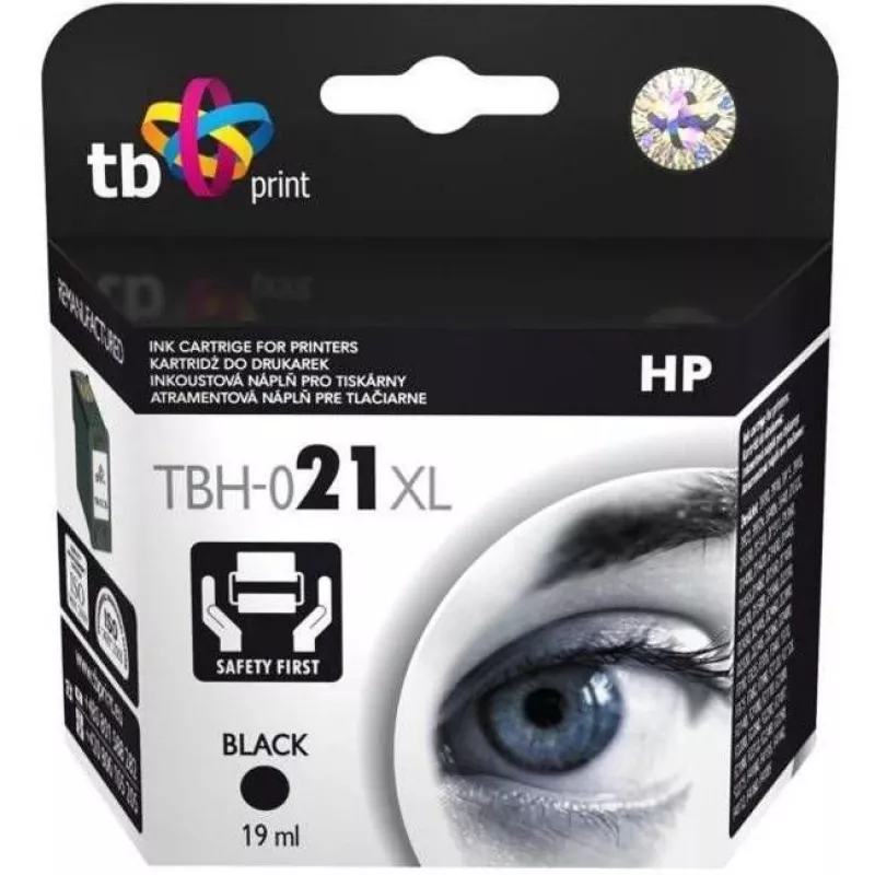 Ink TBH-021XL (HP No. 21 - C9351AE) Black remanufactured