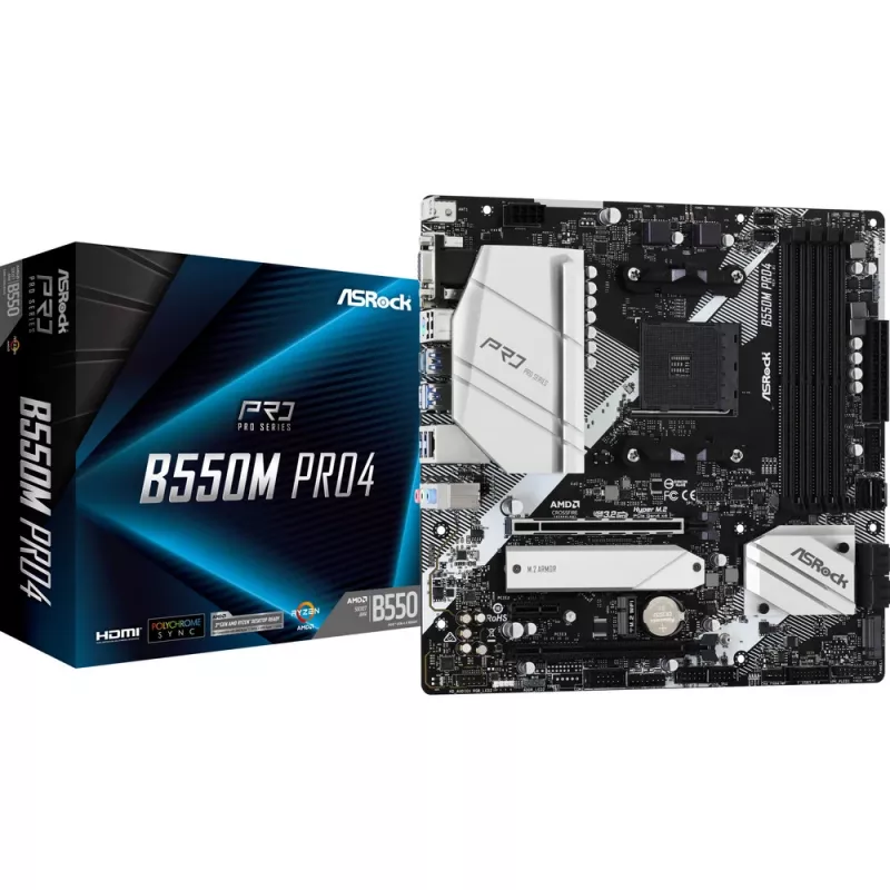 ASRock B550M Pro4 AM4 Micro-ATX galvenes plate