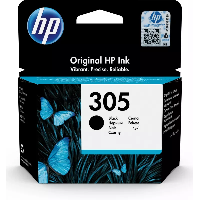 HP 305 Melna oriģinālā tintes kasetne, melna, 1 gab., 120 lapas