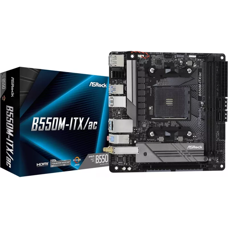 Mātesplate ASRock B550M-ITX/ac AMD B550 Socket AM4 mini ITX