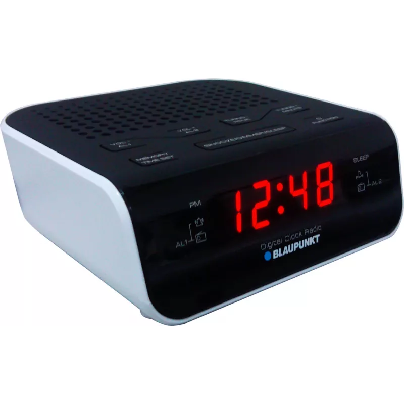Blaupunkt CR5WH radio pulkstenis melnā, baltā krāsā