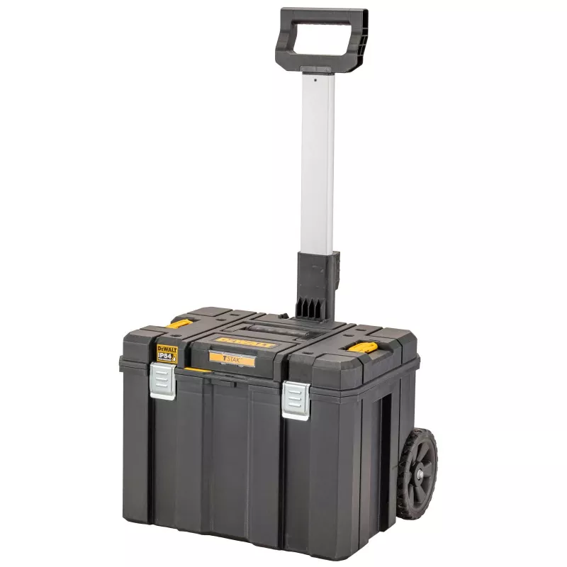 Instrumentu kaste DeWalt DWST83347-1 polikarbonāts, IP54, 512×435×635 mm, 50 kg kravnesība, riteņi, teleskopisks rokturis
