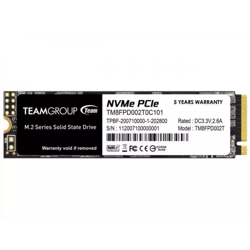 SSD disks Team Group 2 TB M.2 PCI Express 3.0 NVMe MP33 PRO