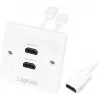HDMI kabelis LogiLink AH0015, A tips, sieviešu – sieviešu, balts